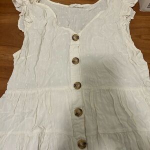 Elegant Cream Button-Down Mini Dress